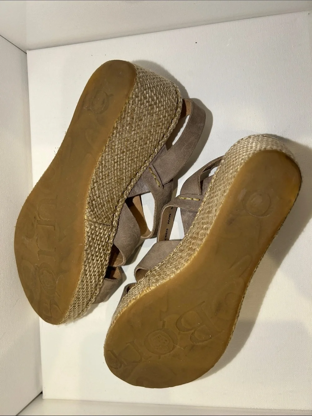 Born Taupe Cross-Over‎ Espadrille Sandals